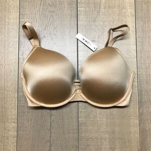 Soma Bra Womens Size 34G Stunning Push Up Plunge Warm Amber Satin Silky NEW